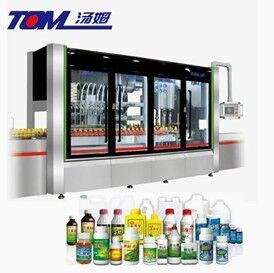 ซื้อ เครื่องบรรจุ ปิดฝา และบรรจุภัณฑ์ขวดพลาสติกกำจัดศัตรูพืชแบบอัตโนมัติเต็มรูปแบบ 100ml-1000ml การผลิตออนไลน์
